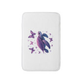 Paarse - Zee Turtle Butterfly T-shirt Badmat (Voorkant Verticaal)