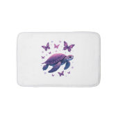 Paarse - Zee Turtle Butterfly T-shirt Badmat (Voorkant)