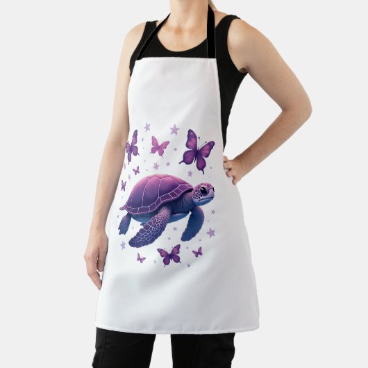 Paarse - Zee Turtle Butterfly T-shirt Schort (Insitu)