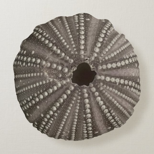 Paarse Zee Urchin Sierkussen Rond Kussen (Achterkant)