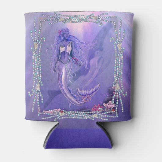 Paarse zeemeermin blikjeskoeler (Voorkant)