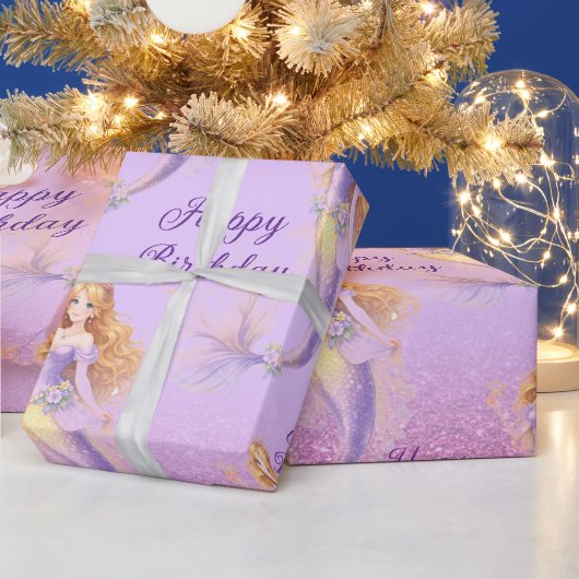 Paarse zeemeermin cadeaupapier (Feestdagen)