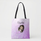 Paarse Zeemeermin gepersonaliseerde Canvas tas (Voorkant)