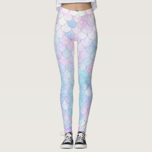 Paarse zeemeermin holografisch iriserend leggings