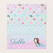 Paarse Zeemeermin Meisje Baby shower Tafelnummer (Buitenkant ongevouwen)