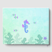 Paarse zeemeermin onder het Zeeen Baby shower Gastenboek (Achterkant)