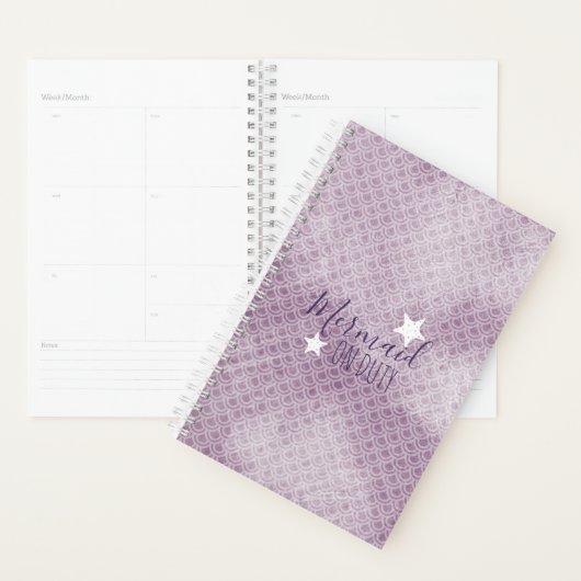Paarse zeemeermin op dienst Weekly Monthly Planner (Display)