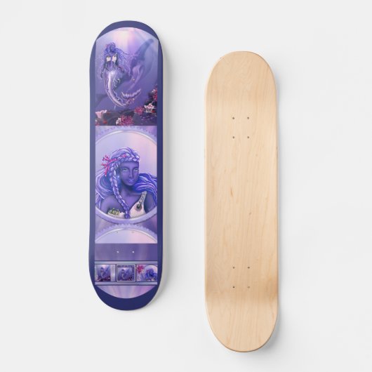 Paarse Zeemeermin Skateboard (Voorkant)