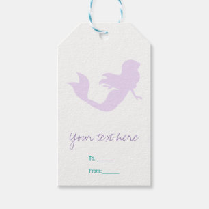 Paarse Zeemeermin Strand Bling Verjaardagsfeest Fa Cadeaulabel