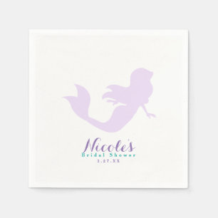 Paarse Zeemeermin Strand Bling Verjaardagsfeest Ma Servetten