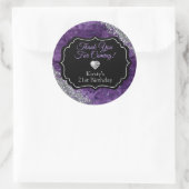 Paarse Zeemeerminnen Silver Glitter Dank u Ronde Sticker (Tas)