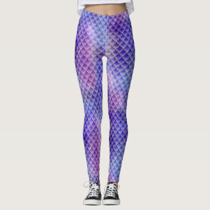 Paarse zeemeerminschaal Leggings