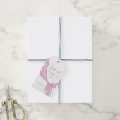 Paarse Zeemeerminstaart Feest Gift Tag Cadeaulabel (Met Touw)