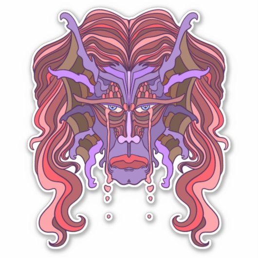 Paarse Zeerman Sticker (Voorkant)