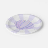 Paarse Zeeschelp Starburst Verjaardagsfeestje Papieren Bordje (Gekanteld)