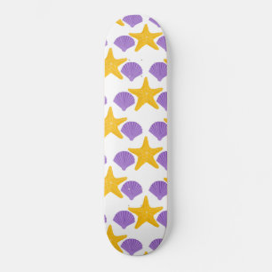 Paarse Zeeschelpen Gele Zeester Zeeleven Skateboard