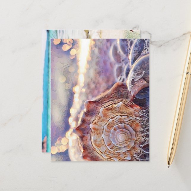 Paarse zeeslag in het schilderij van het zee (Voorkant / Achterkant in situ)