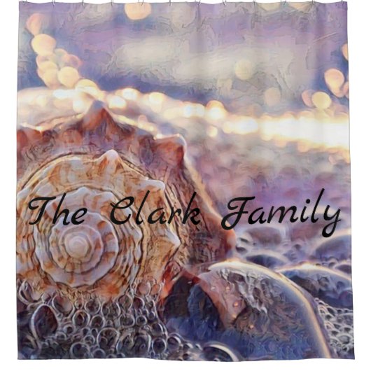 Paarse zeeslag in het schilderij van het zee douchegordijn (Voorkant)