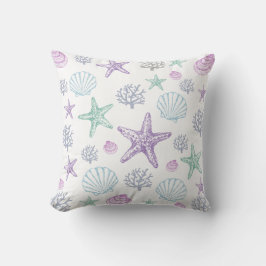 Paarse zeester shell patroon kussen