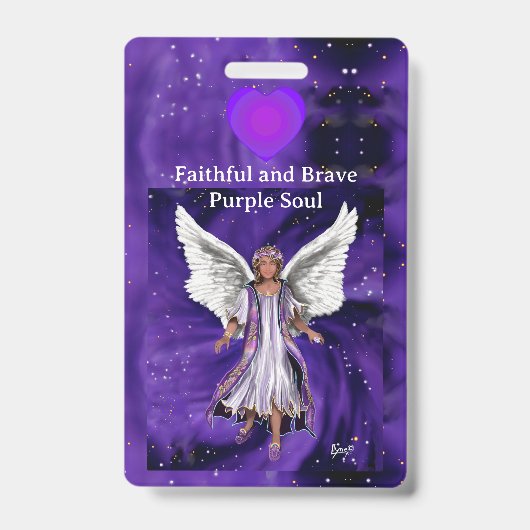 paarse ziel badge (Voorzijde)