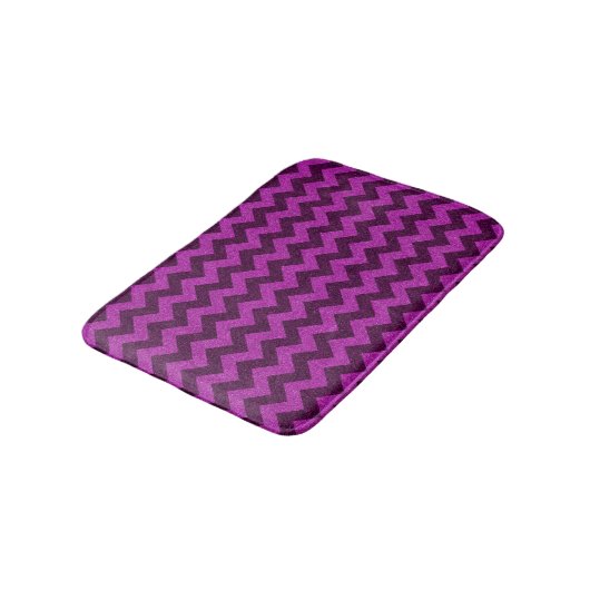 Paarse Zig Zag Glitter Badmat (Gekanteld)