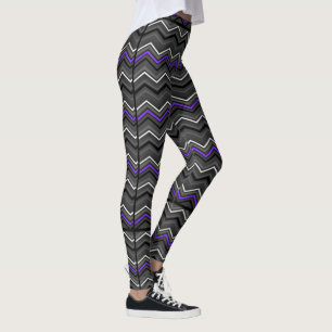 Paarse Zig Zag met zwarte striping... Epilepsie Leggings