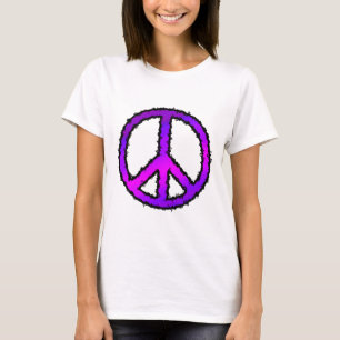 Paarse Zig Zag Vredesteken T-shirt