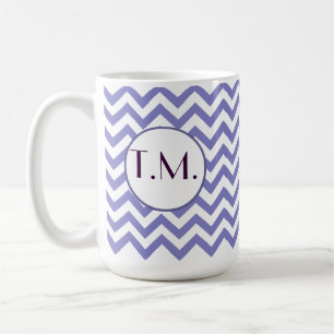 Paarse Zigzag Monogrammen Koffiemok