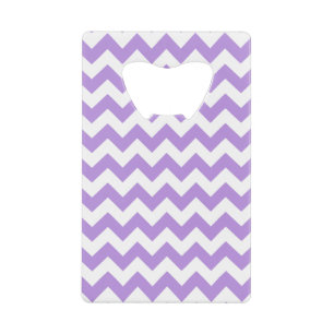 Paarse zigzag, Paarse chevron, geometrisch patroon Kredietkaart Flessenopener