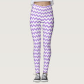 Paarse zigzag, Paarse chevron, geometrisch patroon Leggings (Voorkant)