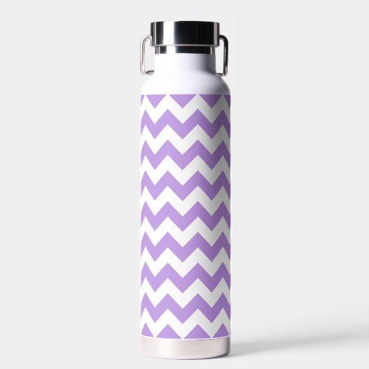 Paarse zigzag, Paarse chevron, geometrisch patroon Waterfles (Voorkant)