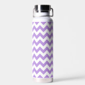 Paarse zigzag, Paarse chevron, geometrisch patroon Waterfles (Achterkant)