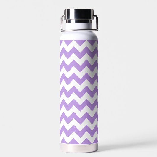 Paarse zigzag, Paarse chevron, geometrisch patroon Waterfles (Achterkant)
