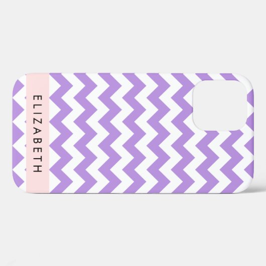 Paarse zigzag, Paarse Chevron, Jouw naam Case-Mate iPhone Case (Achterkant (horizontaal))