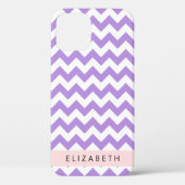 Paarse zigzag, Paarse Chevron, Jouw naam Case-Mate iPhone Case (Achterkant)