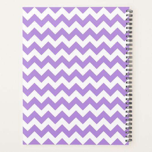 Paarse zigzag, Paarse Chevron, Jouw naam Planner (Achterkant)