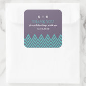 Paarse Zigzag Pattern Wedding Favor Stickers (Tas)
