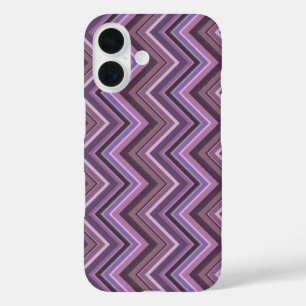 Paarse zigzagstrepen iPhone 16 hoesje