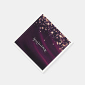 Paarse Zijde & Gouden Sparkles Elegant Glam Party Servetten (Hoek)
