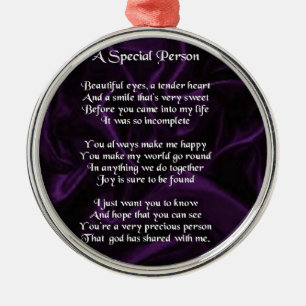 Paarse zijde - Speciaal gedicht Metalen Ornament