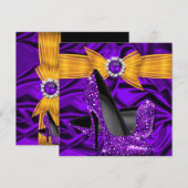 Paarse Zijderijgele Oranje Hoogste Hiel Partij Kaart (Voorkant / Achterkant)