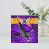 Paarse Zijderijgele Oranje Hoogste Hiel Partij Kaart (Staand voorkant)