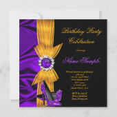 Paarse Zijderijgele Oranje Hoogste Hiel Partij Kaart (Achterkant)