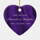 Paarse Zijderoute Bewaar de Datum Keramisch Ornament (Achterkant)