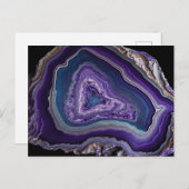 Paarse zilver Gemstone Acrylpour Art Briefkaart (Voorkant / Achterkant)