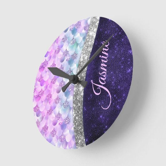 Paarse zilverappelmolen ronde klok (Hoek)