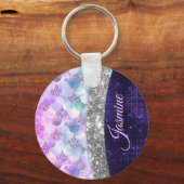 Paarse zilverappelmolen sleutelhanger (Voorkant)