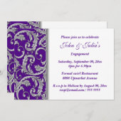 Paarse zilverdragel verloving USTOM Kaart (Voorkant / Achterkant)