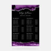 Paarse zilveren agaat prijslijst acryl teken acryl bord (Voorkant)