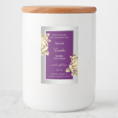 Paarse zilveren bloemenlabel kaarsje Beauty & Voedselcontainer Etiket (Voorkant)